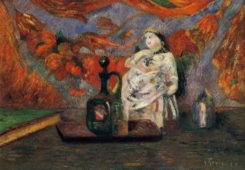 Paul Gauguin : Still Life with Carafe and Ceramic Figure